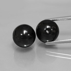 캐럿 천연 검정색 오닉스 보석, 구형 / 볼, 10.43 mm, 불투명체