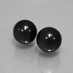 캐럿 천연 검정색 오닉스 보석, 구형 / 볼, 10.43 mm, 불투명체