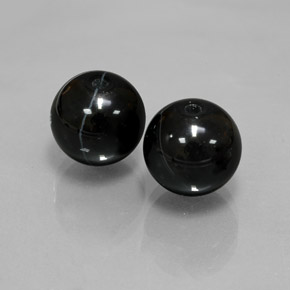 캐럿 천연 검정색 오닉스 보석, 구형 / 볼, 10.38 mm, 불투명체