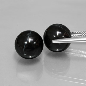 캐럿 천연 검정색 오닉스 보석, 구형 / 볼, 10.38 mm, 불투명체