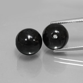 캐럿 천연 검정색 오닉스 보석, 구형 / 볼, 10.18 mm, 불투명체