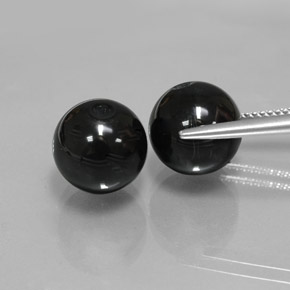 캐럿 천연 검정색 오닉스 보석, 구형 / 볼, 10.18 mm, 불투명체
