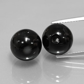 캐럿 천연 검정색 오닉스 보석, 구형 / 볼, 10.38 mm, 불투명체