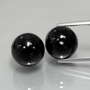 캐럿 천연 검정색 오닉스 보석, 구형 / 볼, 10.40 mm, 불투명체