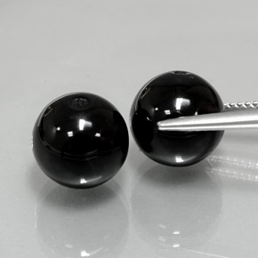 캐럿 천연 검정색 오닉스 보석, 구형 / 볼, 10.40 mm, 불투명체