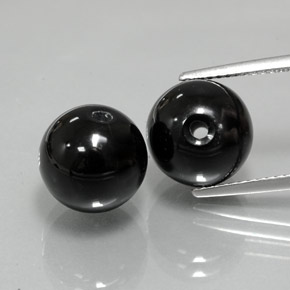 캐럿 천연 검정색 오닉스 보석, 구형 / 볼, 10.24 mm, 불투명체