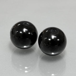 캐럿 천연 검정색 오닉스 보석, 구형 / 볼, 10.24 mm, 불투명체