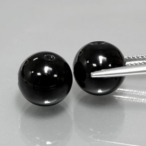 캐럿 천연 검정색 오닉스 보석, 구형 / 볼, 10.24 mm, 불투명체