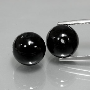 캐럿 천연 검정색 오닉스 보석, 구형 / 볼, 10.30 mm, 불투명체