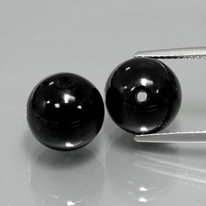 캐럿 천연 검정색 오닉스 보석, 구형 / 볼, 10.23 mm, 불투명체