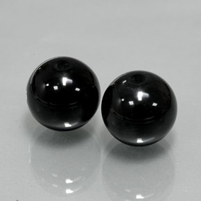 캐럿 천연 검정색 오닉스 보석, 구형 / 볼, 10.23 mm, 불투명체