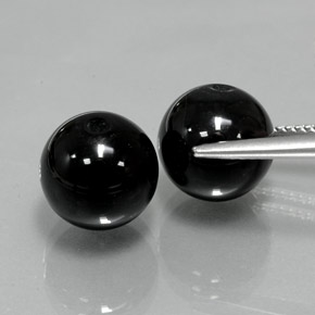 캐럿 천연 검정색 오닉스 보석, 구형 / 볼, 10.23 mm, 불투명체