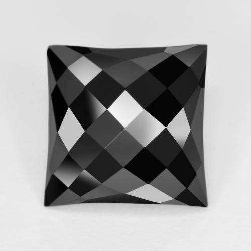 4.94캐럿 천연 검정색 오닉스, 스퀘어, 11.7×11.6 mm, 불투명체