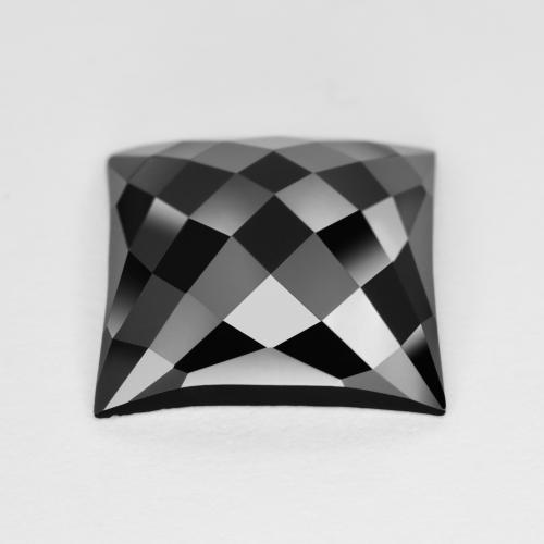 4.94캐럿 천연 검정색 오닉스, 스퀘어, 11.7×11.6 mm, 불투명체