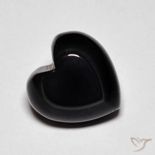 4.34ct 자연스러운 검은색 오닉스, 마음, 불투명체