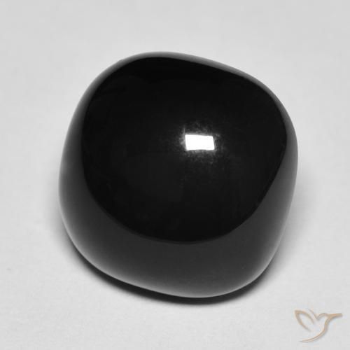 4.74ct 자연스러운 검은색 오닉스, 방석, 불투명체