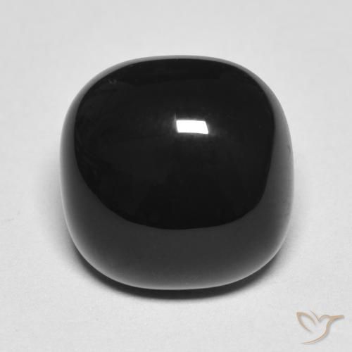 4.87ct 자연스러운 검은색 오닉스, 방석, 불투명체