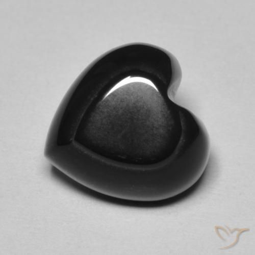 4.30ct 자연스러운 검은색 오닉스, 마음, 불투명체