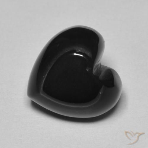 4.24ct 자연스러운 검은색 오닉스, 마음, 불투명체