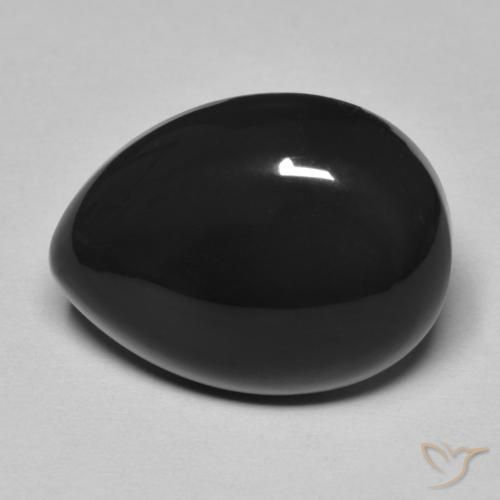 11.43ct 자연스러운 검은색 오닉스, 배 모양, 불투명체