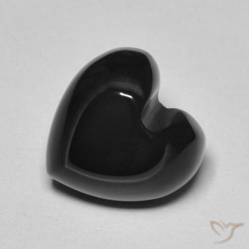 4.10ct 자연스러운 검은색 오닉스, 마음, 불투명체