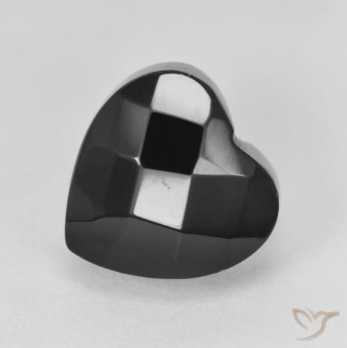 4.38ct 자연스러운 검은색 오닉스, 마음, 불투명체