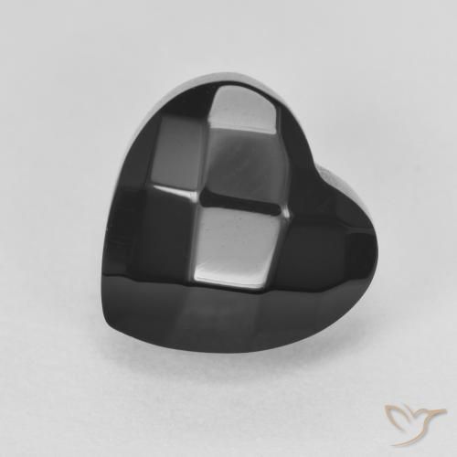 4.19ct 자연스러운 검은색 오닉스, 마음, 불투명체