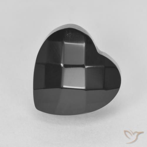 4.35ct 자연스러운 검은색 오닉스, 마음, 불투명체