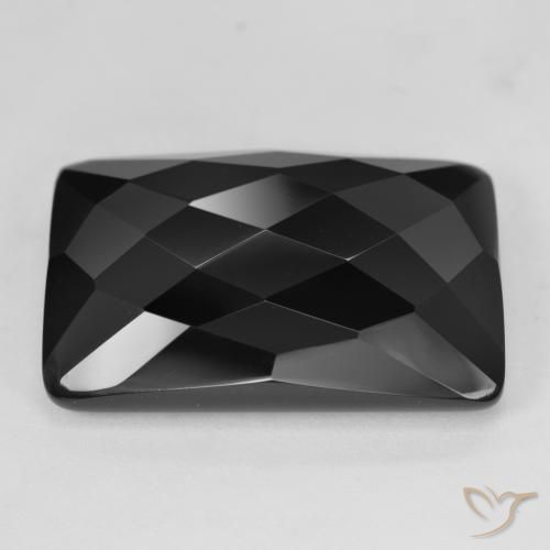 33.59캐럿 천연 검은색 오닉스, 쿠션 컷, 불투명체