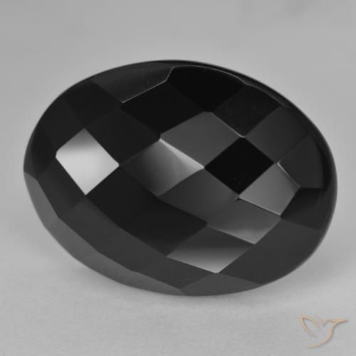 20.56ct 자연스러운 검은색 오닉스, 타원형, 불투명체