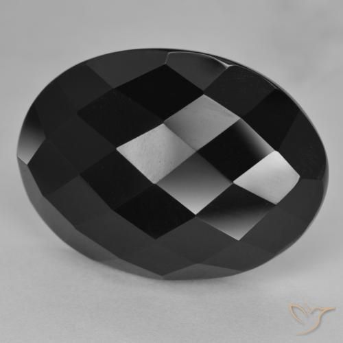 27.22ct 자연스러운 검은색 오닉스, 타원형, 불투명체