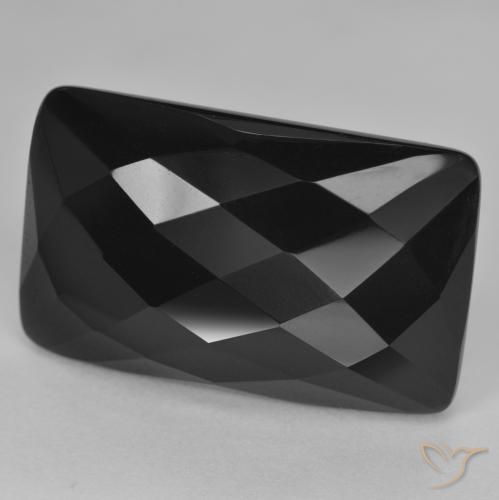 24.81ct 자연스러운 검은색 오닉스, 방석, 불투명체