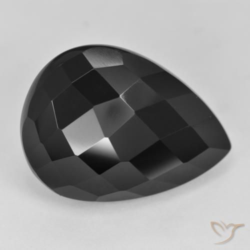 20.01ct 자연스러운 검은색 오닉스, 배 모양, 불투명체