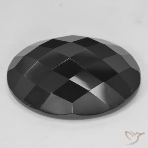 28.87ct 자연스러운 검은색 오닉스, 타원형, 불투명체