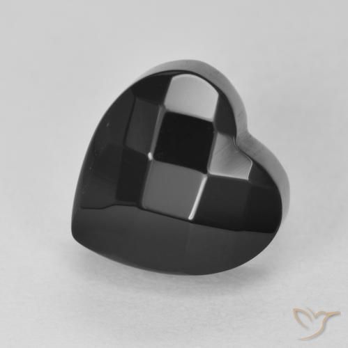 4.46ct 자연스러운 검은색 오닉스, 마음, 불투명체