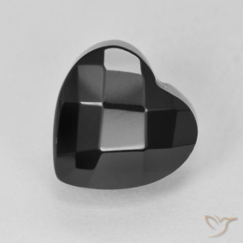 4.22ct 자연스러운 검은색 오닉스, 마음, 불투명체