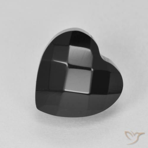 4.20ct 자연스러운 검은색 오닉스, 마음, 불투명체