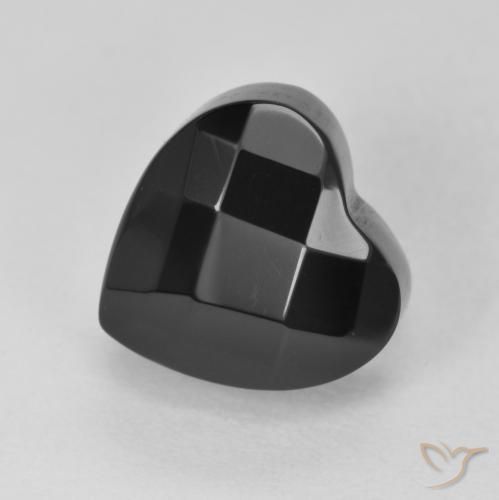 4.33ct 자연스러운 검은색 오닉스, 마음, 불투명체