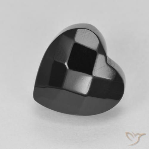 4.36ct 자연스러운 검은색 오닉스, 마음, 불투명체