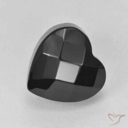 4.36ct 자연스러운 검은색 오닉스, 마음, 불투명체
