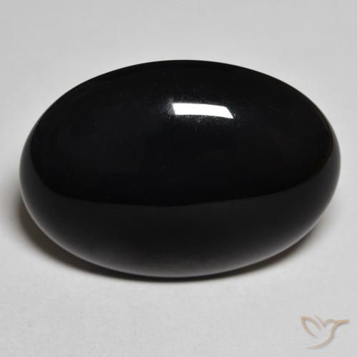19.68ct 자연스러운 검은색 오닉스, 타원형, 불투명체