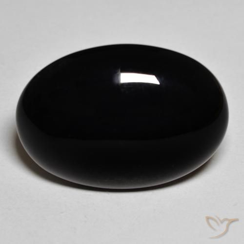 19.41ct 자연스러운 검은색 오닉스, 타원형, 불투명체