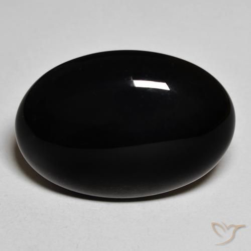 19.58ct 자연스러운 검은색 오닉스, 타원형, 불투명체