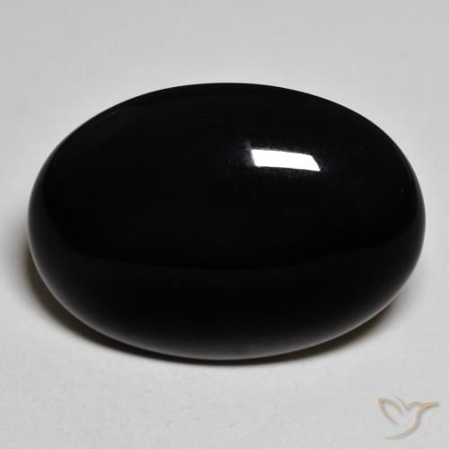 19.42ct 자연스러운 검은색 오닉스, 타원형, 불투명체