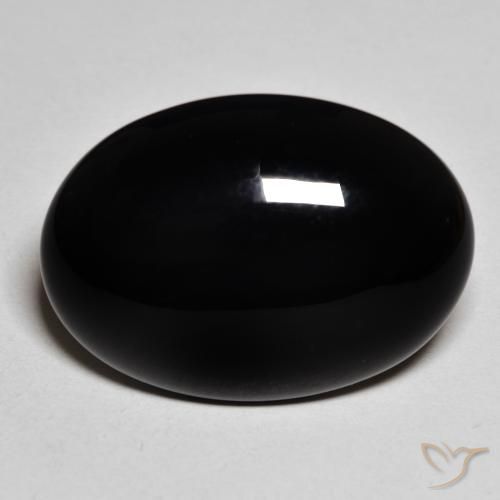 19.82ct 자연스러운 검은색 오닉스, 타원형, 불투명체