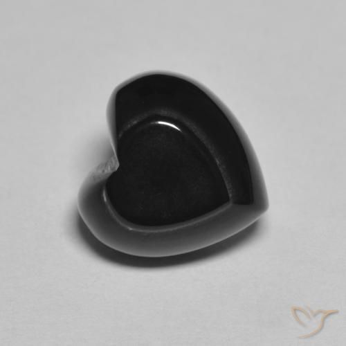4.24ct 자연스러운 검은색 오닉스, 마음, 불투명체