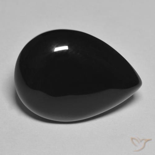 11.25ct 자연스러운 검은색 오닉스, 배 모양, 불투명체