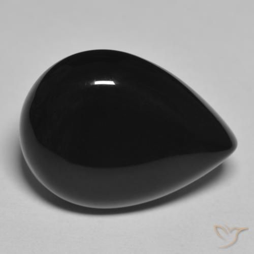 12.30ct 자연스러운 검은색 오닉스, 배 모양, 불투명체