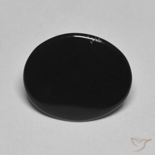 3.97ct 자연스러운 검은색 오닉스, 타원형, 불투명체