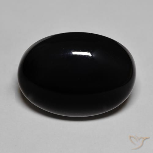 21.84ct 자연스러운 검은색 오닉스, 타원형, 불투명체